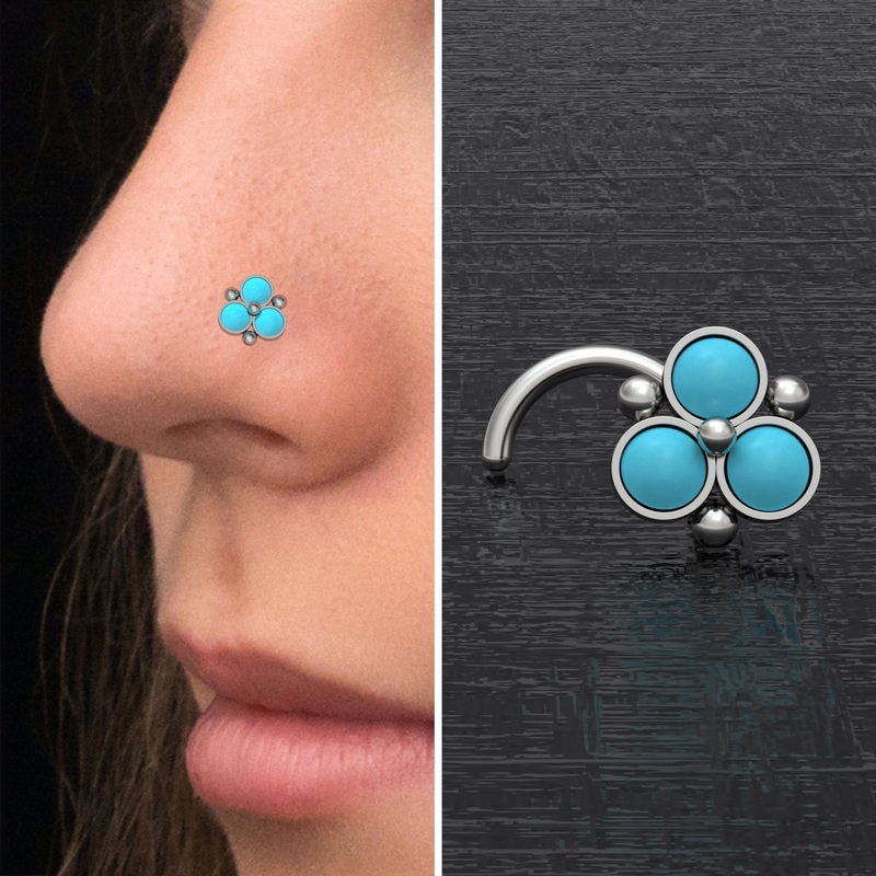 Turquoise Nose Stud Titanium