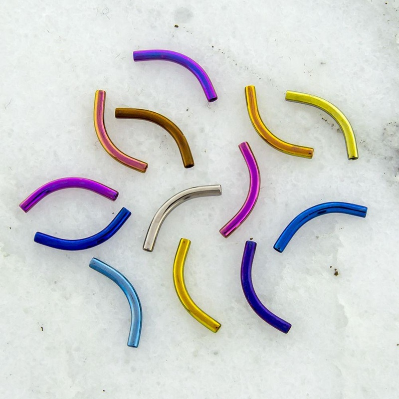 16g Titanium Curved Barbell Post Only – 1 Piece – Special 16G (1.2mm) Length: 1/2″ (12.7mm) Blue