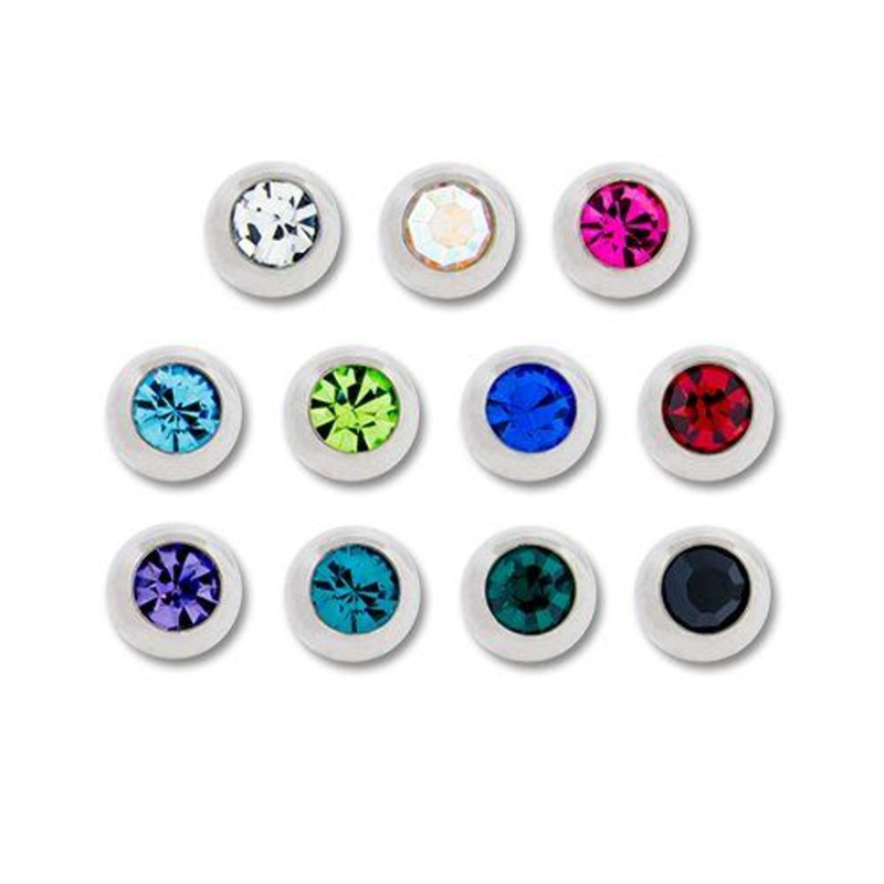 Externally Threaded Gem Replacement Balls – 1 Piece #SPLT#12 14G (1.6mm) Head Size: 5mm Gem: AB