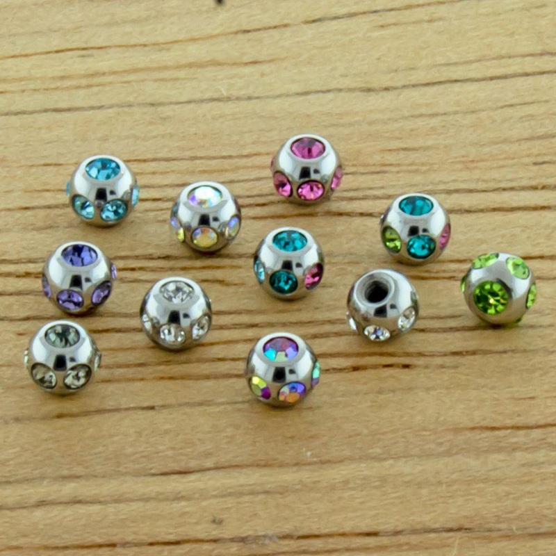 Externally Threaded Multi-Gem Balls – 1 Piece #SPLT#12 14G (1.6mm) Head Size: 5mm Gem: AB