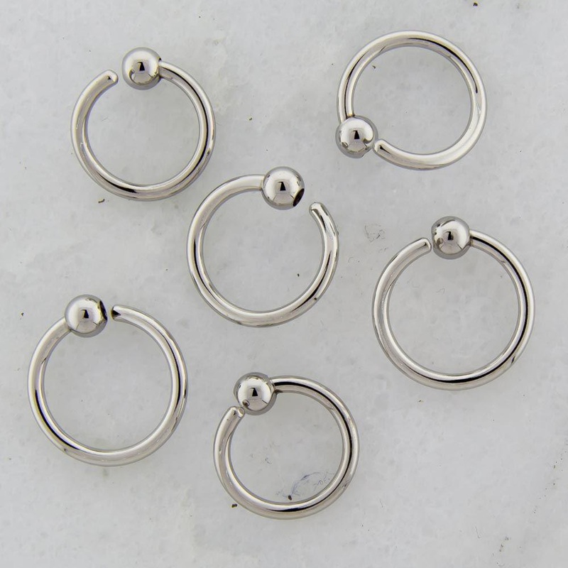 Fixed Bead Captives – 1 Piece #SPLT#6 14G (1.6mm) Inner Diameter: 1/2″ (12.7mm) | Ball-Size: 4mm