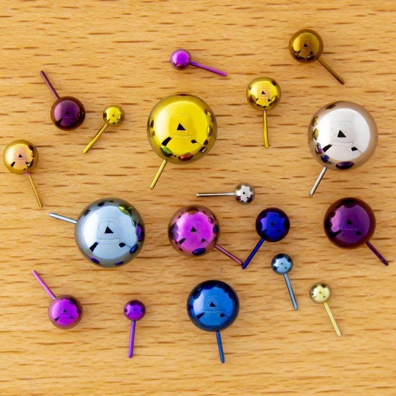 Titanium Threadless Plain Ball – 1 Piece – Special #SPLT#6 . Head Size: 2.5mm Blue