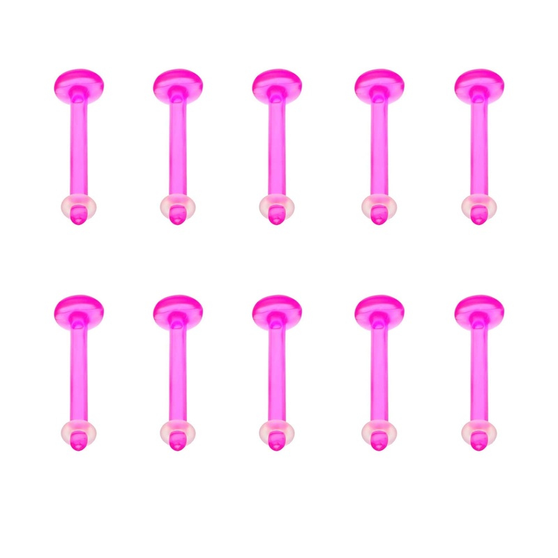 10pcs in a pack Pink Retainers – 1 Pack 14G (1.6mm) Length/Inner Diameter: 5/8″ (16mm)