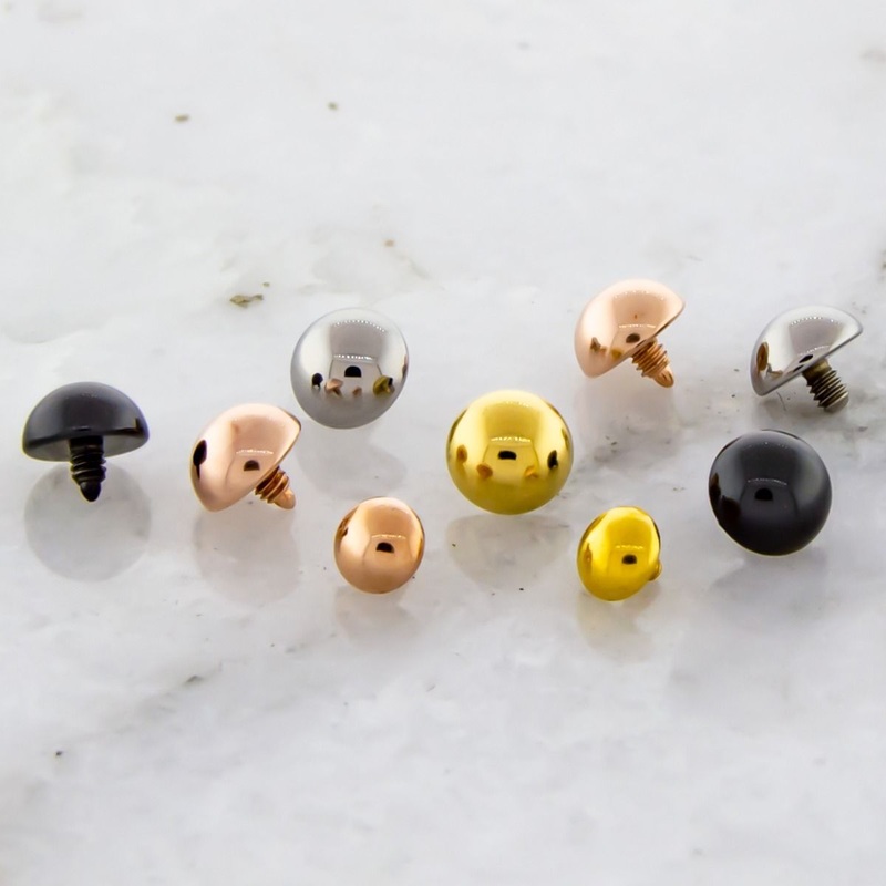 14g Titanium Dome Replacement Heads – 1 Piece #SPLT#6 14G (1.6mm) Head Size: 4mm Jewelry: BLACK PVD
