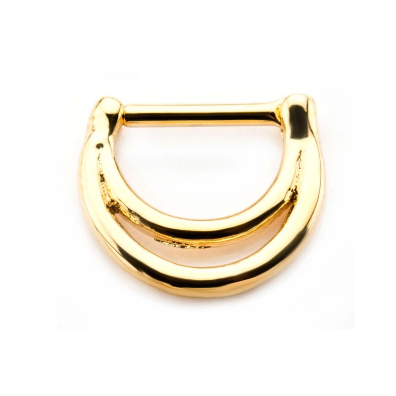 Double Ring Septum Clickers – 1 Piece 16G (1.2mm) Length/Inner Diameter: 1/4″ (6mm)