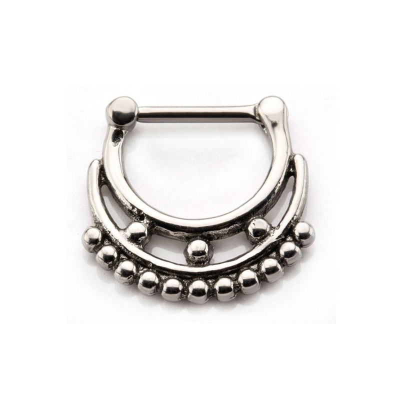 Double Row Beads Septum Clickers – 1 Piece 16G (1.2mm) Length/Inner Diameter: 5/16″ (8mm)
