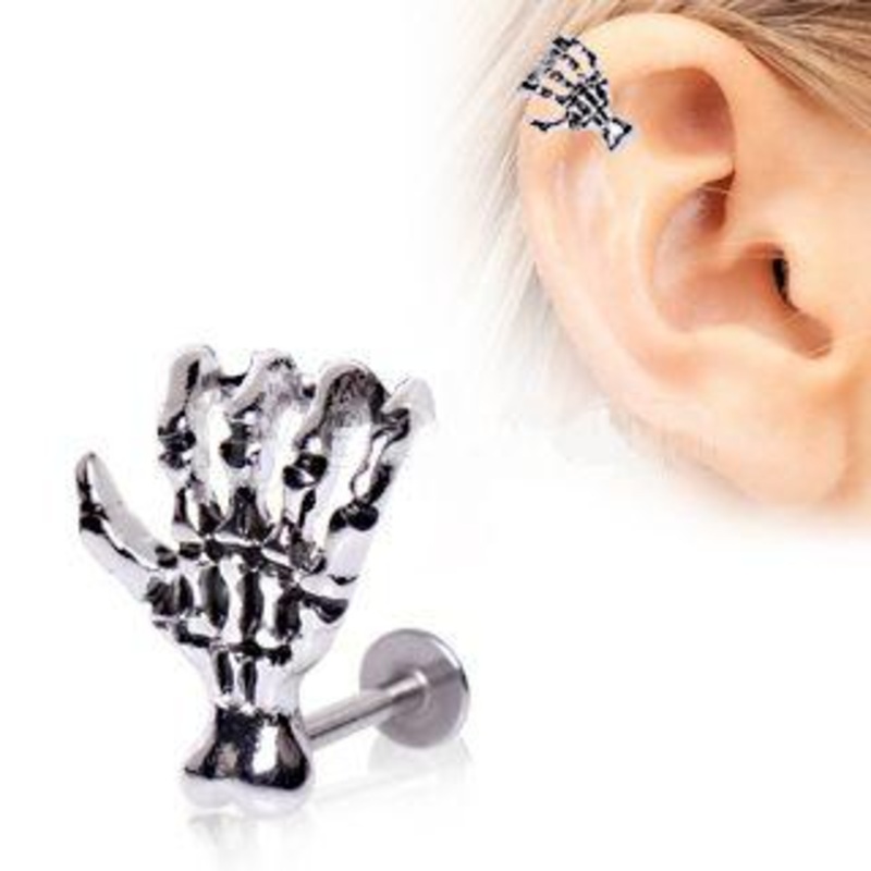 Zombie Claw Cartilage Earring / Labret 16G (1.2mm) Length: 1/4″ (6mm)