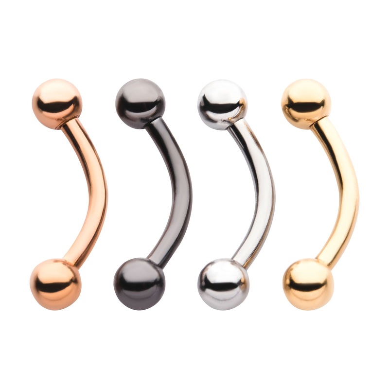 Assorted Colors Curved Barbell Multi Pack – 1 Pack 16G (1.2mm) Length/Inner Diameter: 5/16″ (8mm)