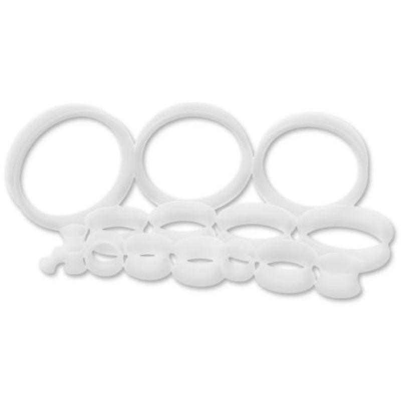 Clear Silicone Double Flare Tunnel Thin Walls – 1 Piece #SPLT#2 <1/2" (12mm) Length: 5/16" (8mm)