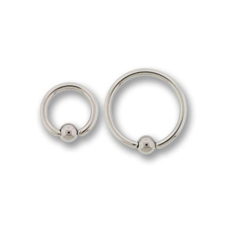 16G Titanium Captive Bead Ring – 1 Piece 16G (1.2mm) Inner Diameter: 1/2″ (12.7mm) | Ball-Size: 3mm