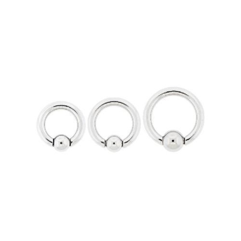 6G Spring Loaded Captive Bead Ring – 1 Piece 6G (4mm) Inner Diameter: 1/2″ (12.7mm) | Ball-Size: 10mm