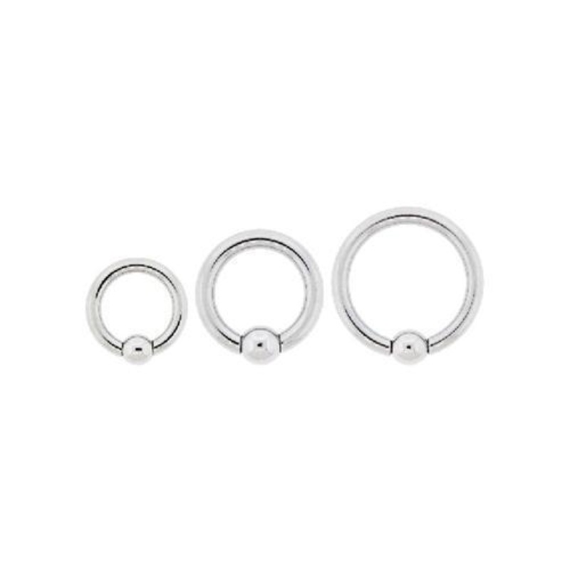 8G Spring Loaded Captive Bead Ring – 1 Piece 8G (3.26mm) Inner Diameter: 1/2″ (12.7mm) | Ball-Size: 8mm
