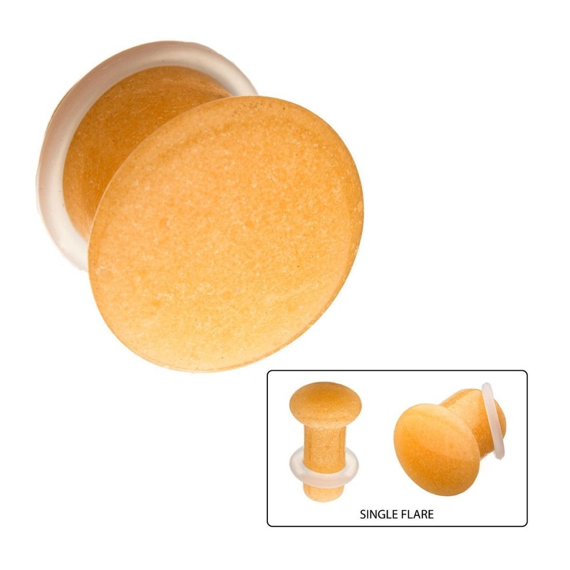 Orange Glow in the Dark Single Flare Glass Plugs – 1 Pair 00G (10mm) – Orange