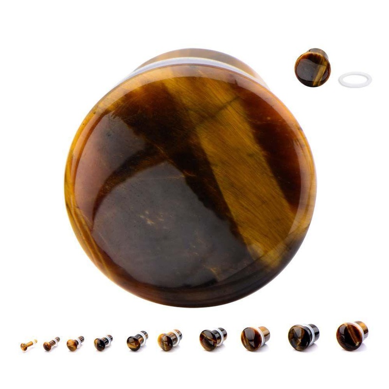 Single Flare Tiger Eye Plugs – 1 Pair 00G (10mm)