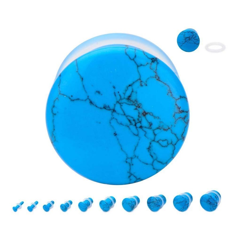 Single Flare Turquoise Plugs – 1 Pair 00G (10mm)