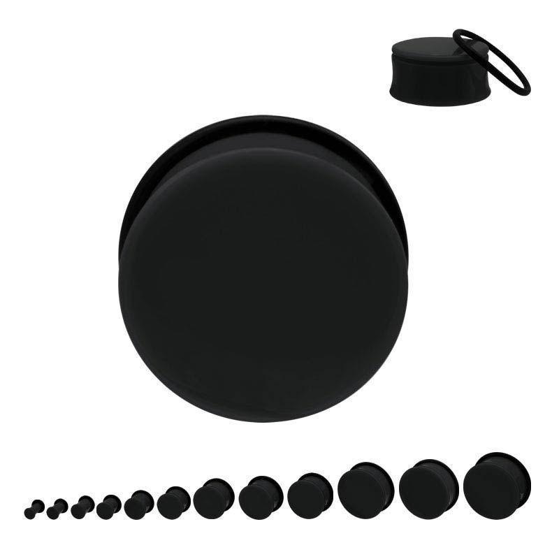 Single Flared Black Acrylic Plugs – 1 Pair 00G (10mm)