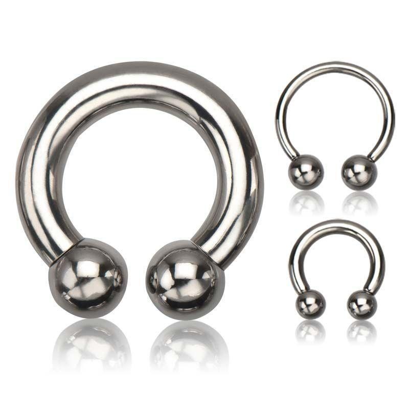 Surgical Steel Big GA Circular Barbell Horseshoe Barbell 10G (2.6mm) Inner Diameter: 1/2″ (12.7mm)