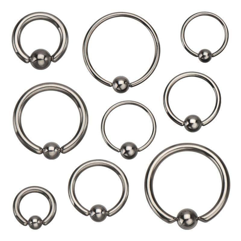 Surgical Steel Captive Bead Ring 10G (2.6mm) Inner Diameter: 1/2″ (12.7mm) | Ball-Size: 6mm ball Steel