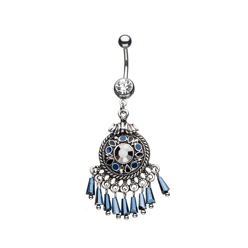14G Xtra Large Long Hem Dangle Belly Ring 14G (1.6mm)