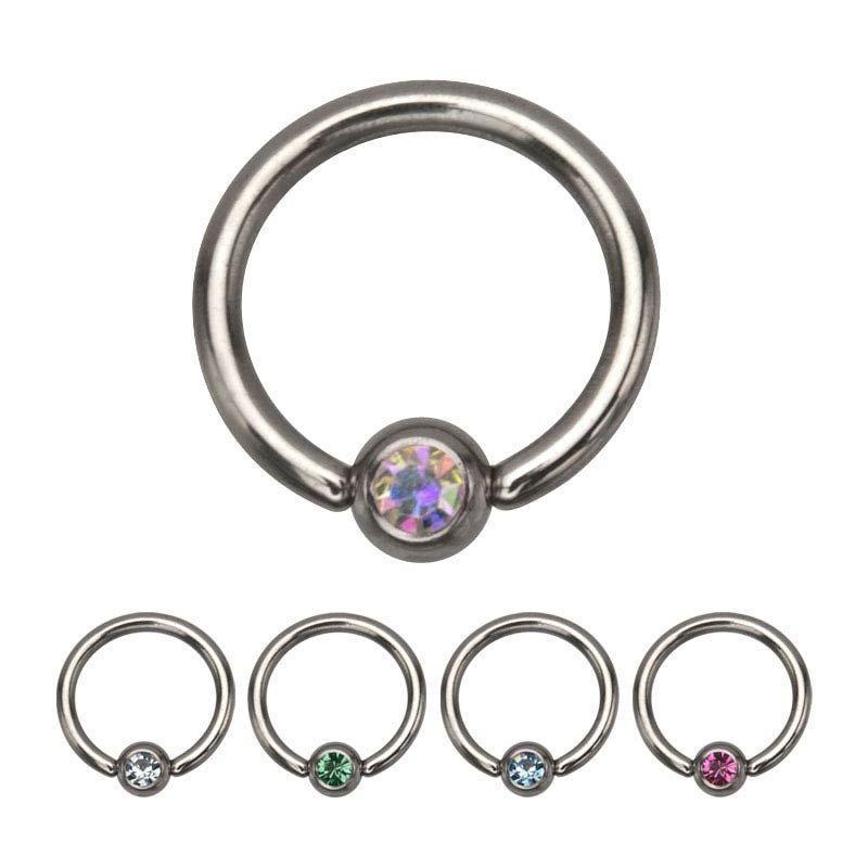 16g 5/16 Captive Bead Ring CZ Gem 16G (1.2mm) Inner Diameter: 5/16″ (8mm) | Ball-Size: 3mm ball Pink