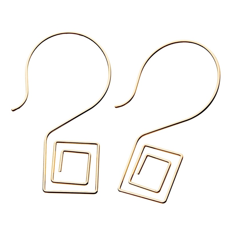 Square Spiral Rose Gold PVD Hook Earrings – 1 Pair 18G (1mm)