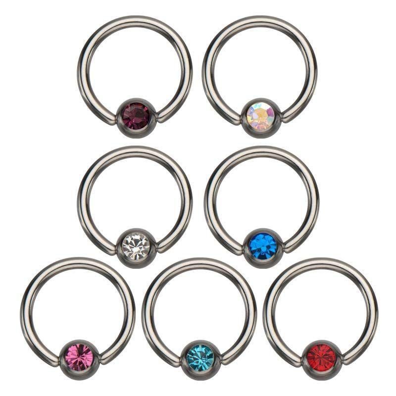 14g Captive Bead Ring Gem 14G (1.6mm) Inner Diameter: 7/16″ (11.2mm) | Ball-Size: 5mm ball Amethyst