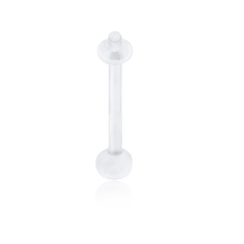 Bio Flexible Tongue Barbell Retainer | Straight Barbell Retainer – 1 Piece 14G (1.6mm) Length : 5/8″ (16mm)