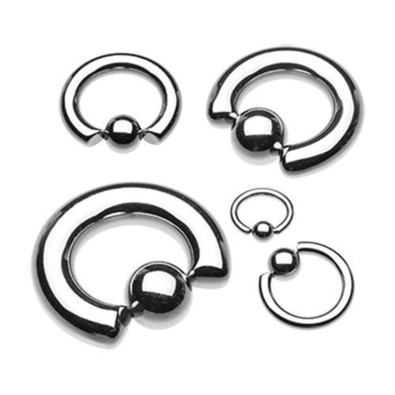 Captive Bead Ring – 1 Piece 0G (8mm) Inner Diameter: 3/4″ (19mm) | Ball-Size: 1/2″ (12.7mm)