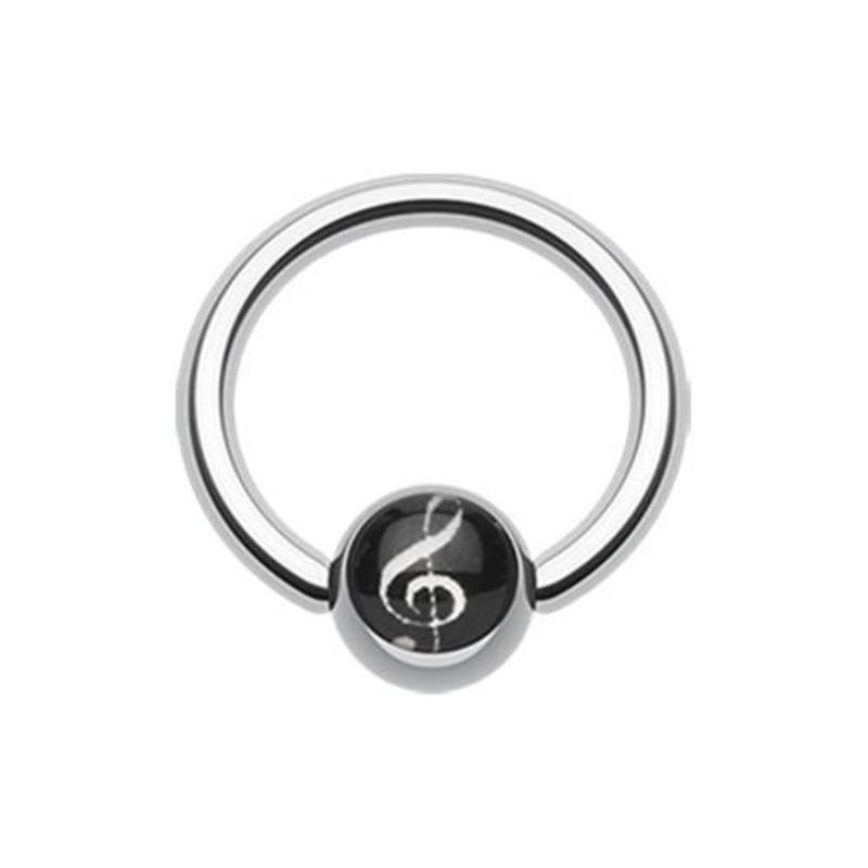G-Clef Logo Ball Captive Bead Ring 14G (1.6mm) Inner Diameter: 7/16″ (11mm) | Ball-Size: 1/4″ (6mm)