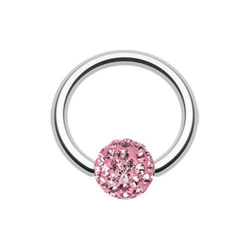 Light Pink Multi-Sprinkle Dot Multi Gem Captive Bead Ring 14G (1.6mm) Inner Diameter: 3/8″ (10mm) | Ball-Size: 3/16″ (5mm)