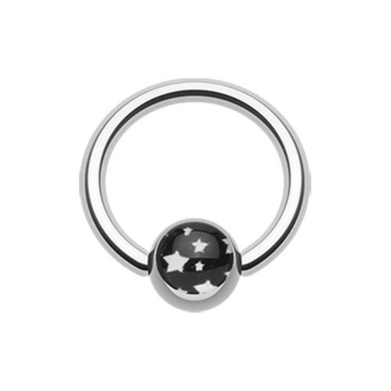 Multi Star Logo Ball Captive Bead Ring 14G (1.6mm) Inner Diameter: 7/16″ (11mm) | Ball-Size: 1/4″ (6mm)