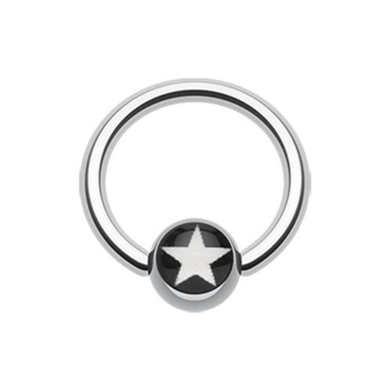Nova Star Logo Ball Captive Bead Ring 14G (1.6mm) Inner Diameter: 7/16″ (11mm) | Ball-Size: 1/4″ (6mm)