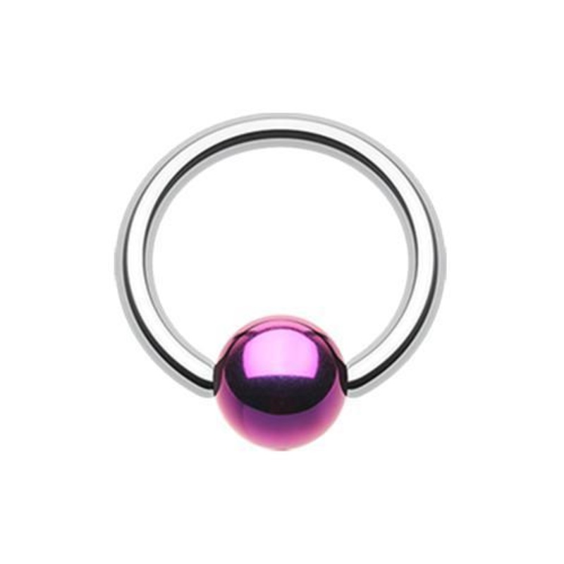 Purple Ball Ends Captive Bead Ring 14G (1.6mm) Inner Diameter: 1/2″ (12.7mm) | Ball-Size: 1/4″ (6mm)