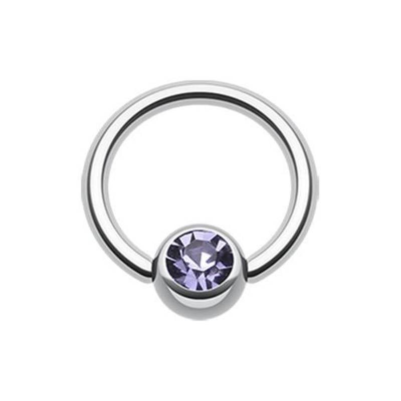 Tanzanite Gem Ball Captive Bead Ring 14G (1.6mm) Inner Diameter: 1/2″ (12.7mm) | Ball-Size: 1/4″ (6mm)