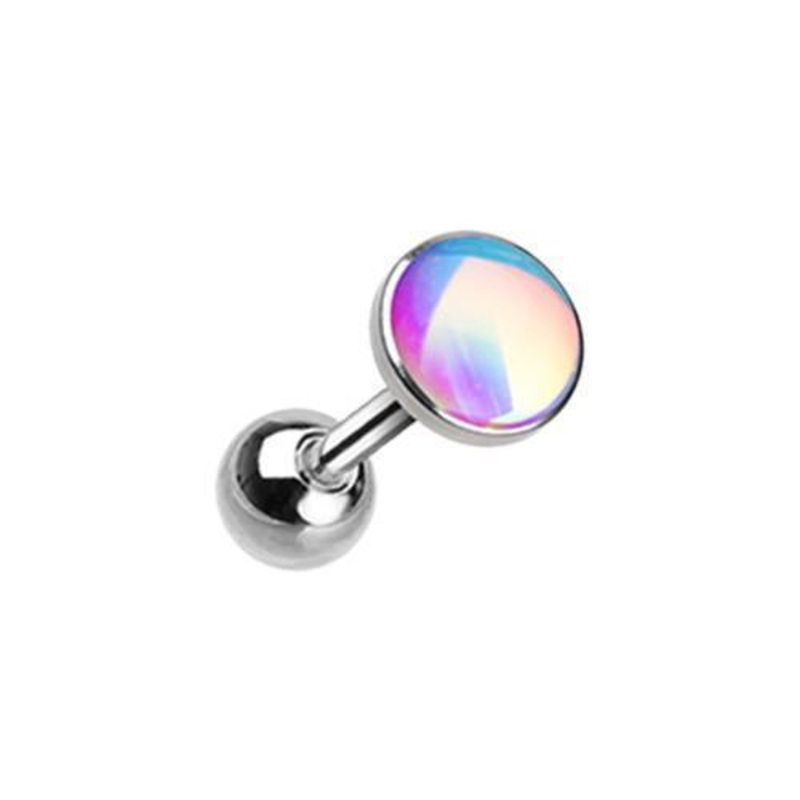 Convex Revo Tragus Cartilage Barbell Earring – 1 Piece 18G (1mm) Length: 1/4″ (6mm) | Ball-Size: 5/32″ (4mm)