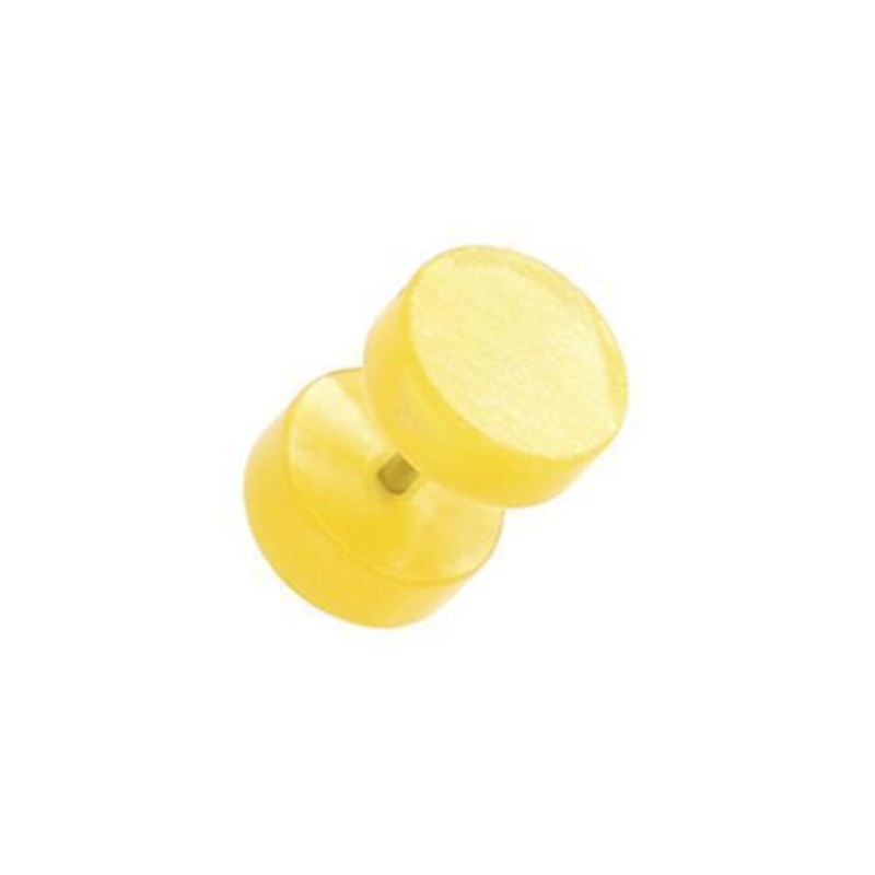 Yellow UV Lava Acrylic Fake Plug – 1 Pair 16G (1.2mm) Length : 1/4″ (6mm) | Ball-Size : 5/16″ (8mm)