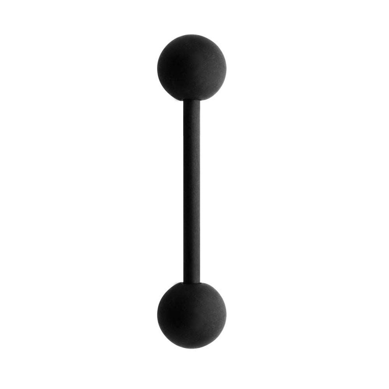 Matte Black Tongue Barbell – 1 Piece 14G (1.6mm) Length/Inner Diameter: 5/8″ (16mm) | Ball-Size: 5mm ball