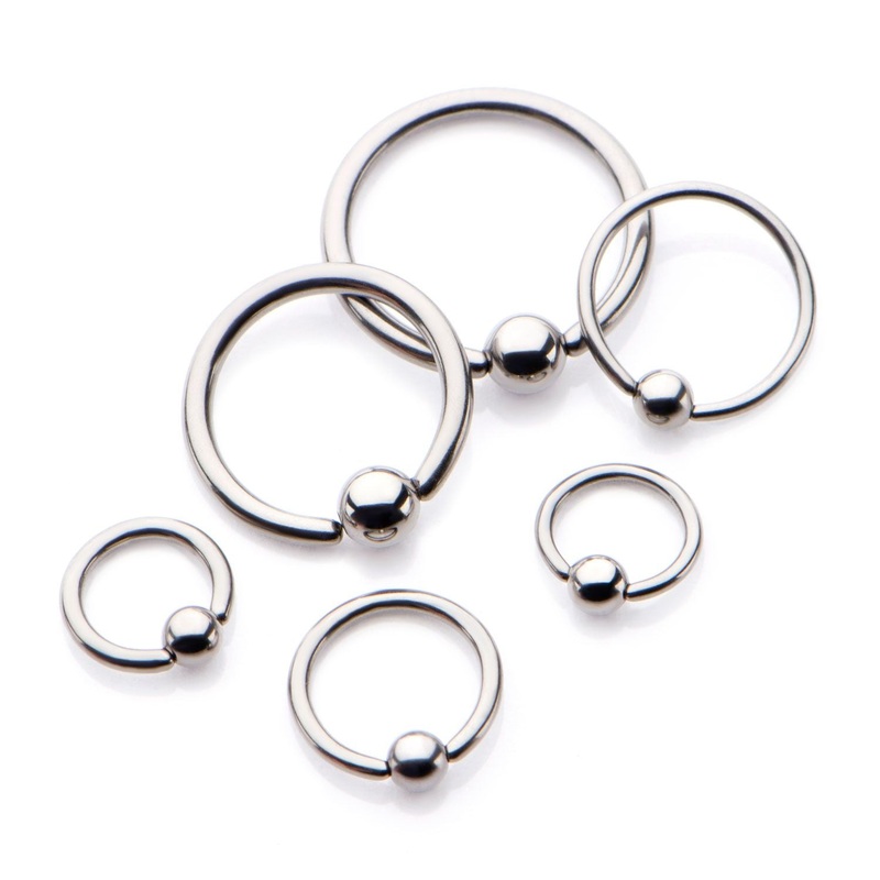 Niobium Captive Bead Ring CBR Titanium Ball 14G (1.6mm) Length/Inner Diameter: 1/2″ (12.7mm) | Ball-Size: Ball: 4mm