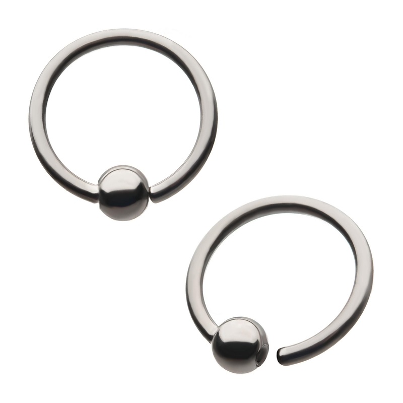 Niobium Fixed Bead Captive Bead Ring Titanium Attached Ball 18G (1mm) Length/Inner Diameter: 1/4″ (6mm) | Ball-Size: Ball: 3mm