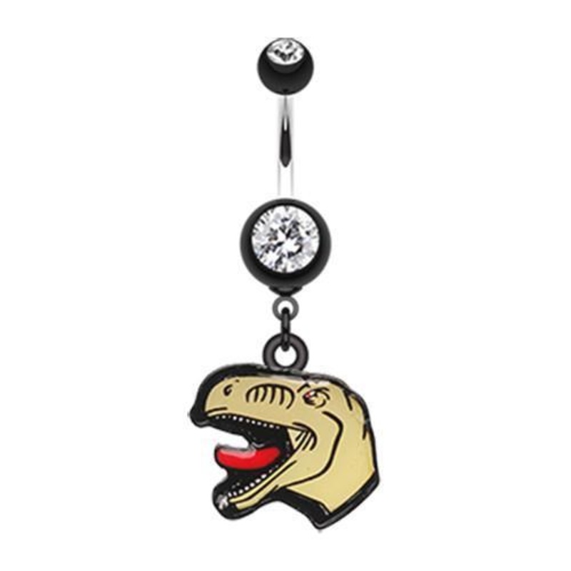 Black Ralph The Raptor Dangle Belly Ring 14G (1.6mm) Length: 3/8″ (10mm)