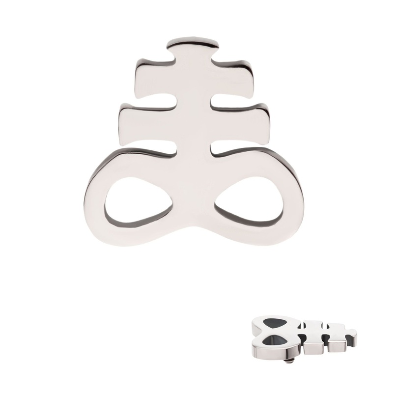 Titanium Internally Threaded Leviathan Cross Cartilage Replacement Top – 1 Piece . Ball-Size: Top: 7.65mm (L) x 7.3mm (W) x 0.95mm (H)