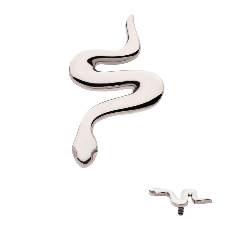 Titanium Internally Threaded Snake Cartilage Replacement Top – 1 Piece . Ball-Size: Top: 9.6mm (L) x 5.6mm (W) x 0.85mm (H)