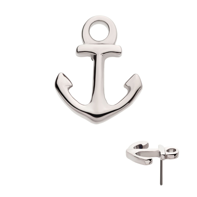 Titanium Threadless Anchor Labret Cartilage Replacement Top – 1 Piece . Top: 8.2mm (L) x 6.5mm (W) x 1.2mm (H)
