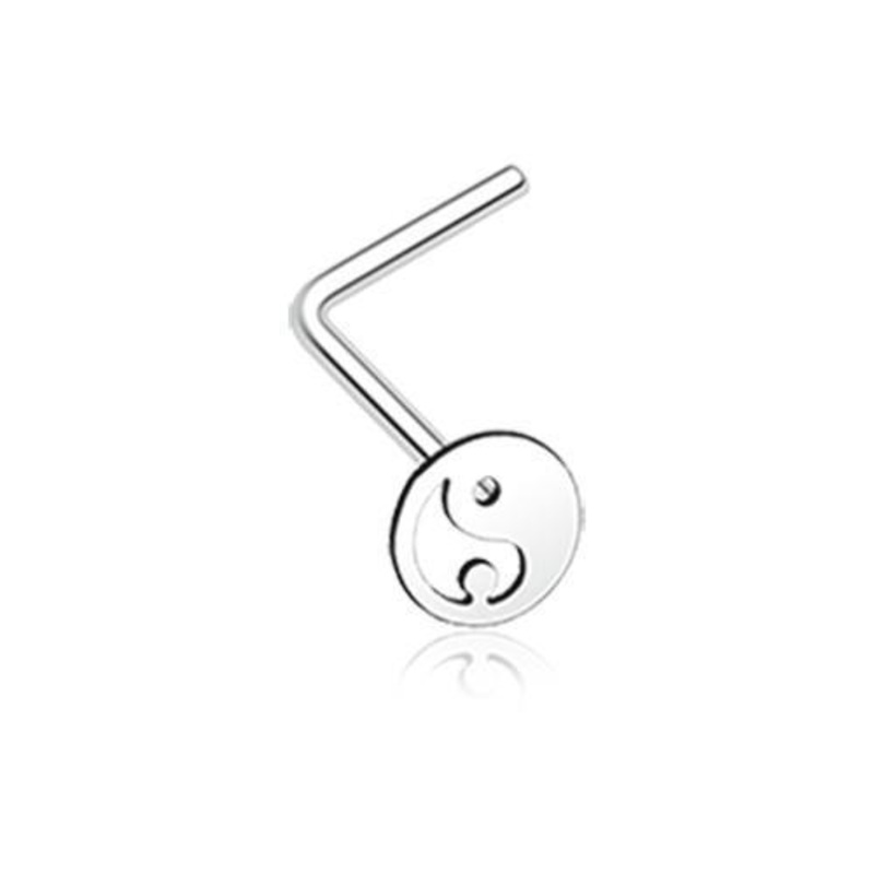 Yin Yang Tao L-Shaped Nose Ring 20G (0.8mm) Length: 9/32″ (7mm)