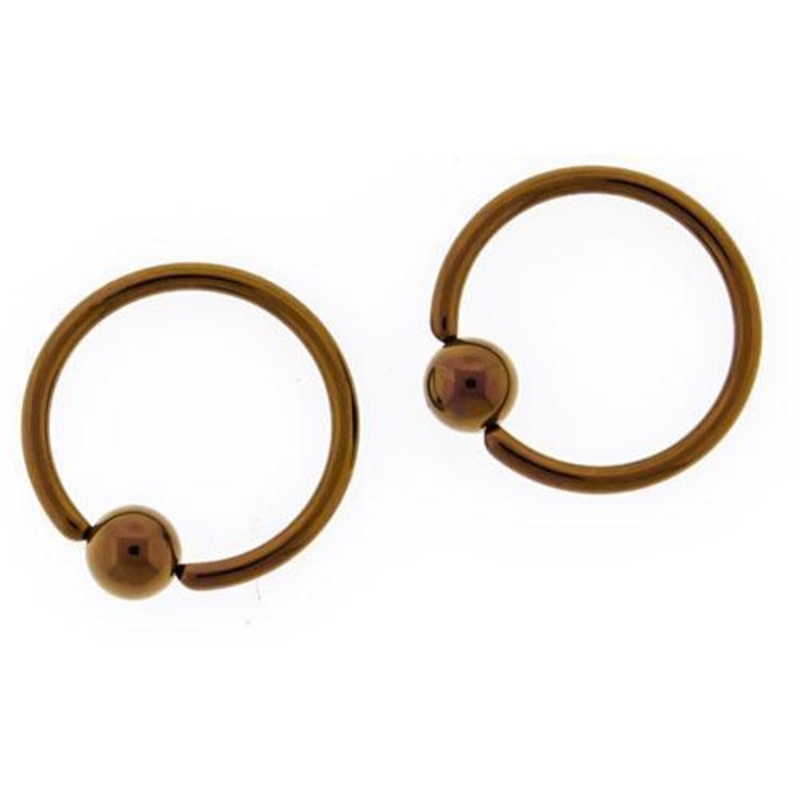 Bronze Titanium Captive Bead Ring – 1 Piece – Special 10G (2.6mm) Inner Diameter: 3/8″ (10mm) | Ball-Size: 5mm