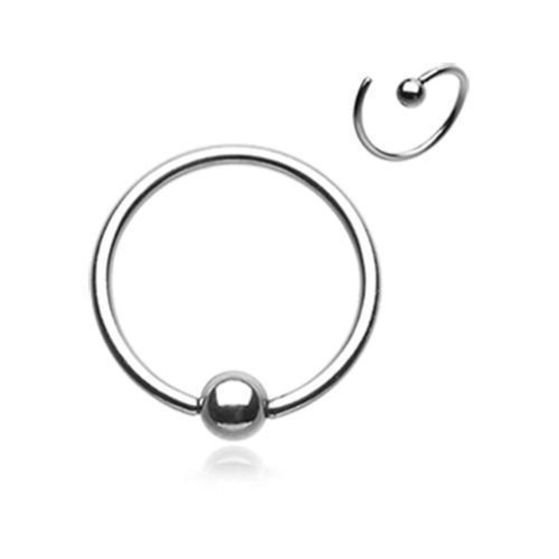 CBR Style Bendable Captive Bead Ring 18G (1mm) Inner Diameter: 3/8″ (10mm) | Ball-Size: 1/8″ (3mm)