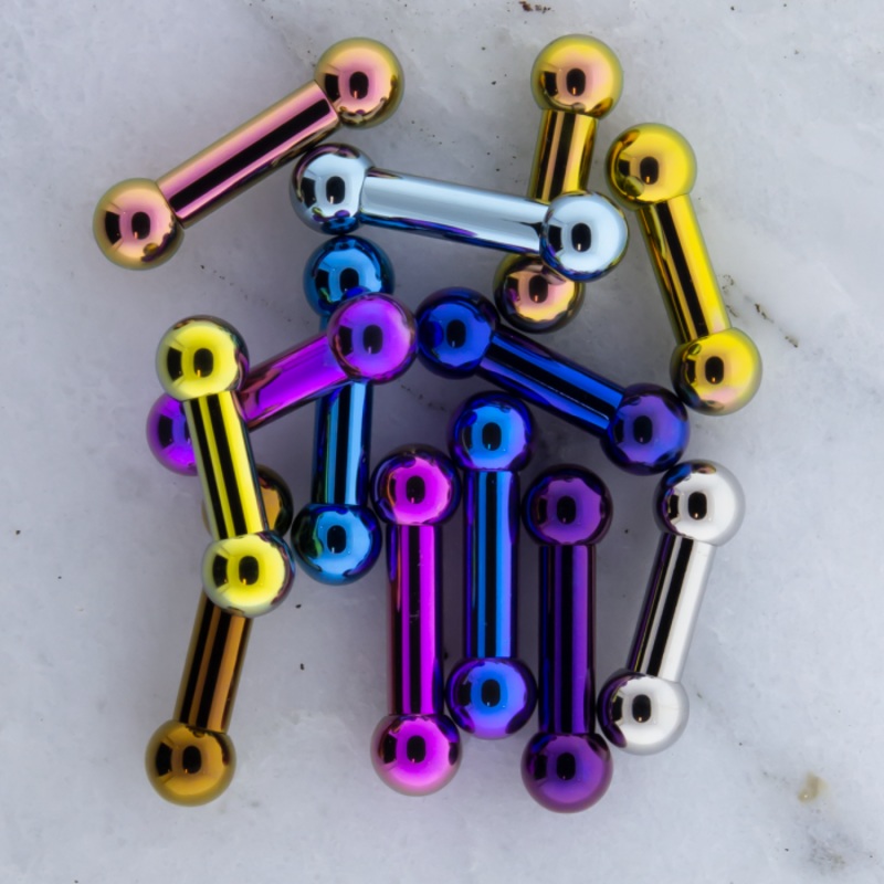 Blurple Titanium Helix/Tragus Cartilage Barbell Internally Threaded – 1 Piece – Special 16G (1.2mm) Length: 1/4″ (6mm) | Ball-Size: 2.5/3mm Blurple