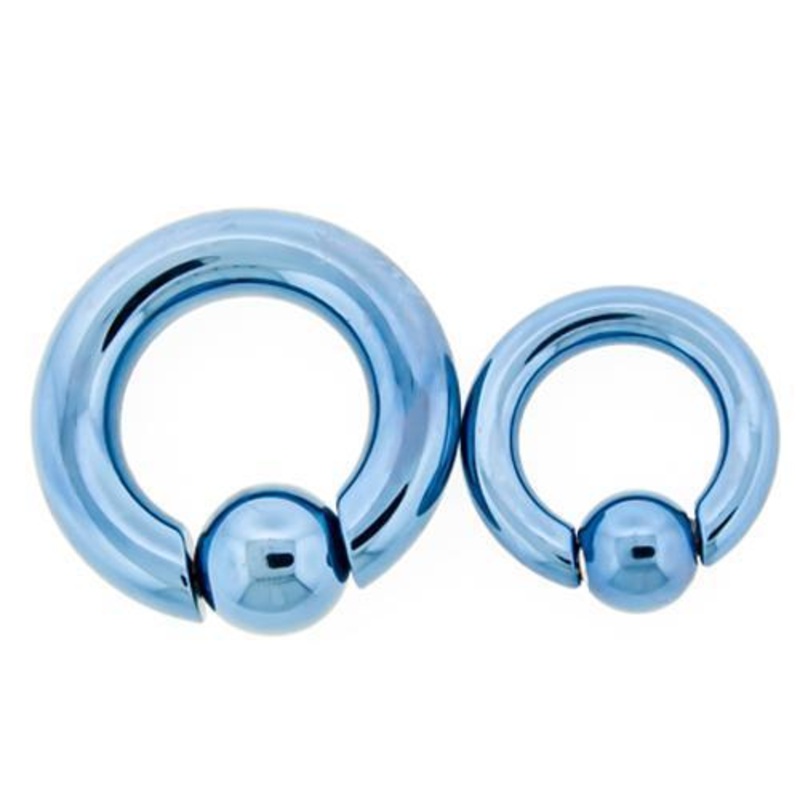Light Blue Titanium Captive Bead Ring – 1 Piece – Special 10G (2.6mm) Inner Diameter: 3/8″ (10mm) | Ball-Size: 5mm