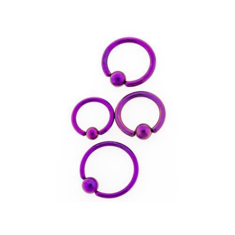 Light Purple Titanium Captive Bead Ring – 1 Piece – Special 10G (2.6mm) Inner Diameter: 3/8″ (10mm) | Ball-Size: 5mm