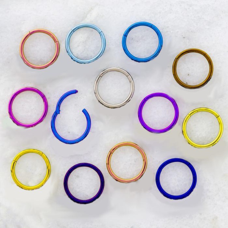 Yellow Titanium Clicker Hinged Segment Ring – 1 Piece – Special 10G (2.6mm) Inner Diameter : 1/2″ (12.7mm) Yellow